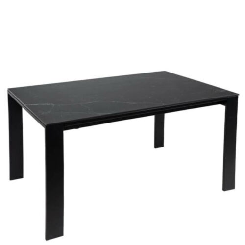 Mesa 140 extensible porcelánico negro y negro