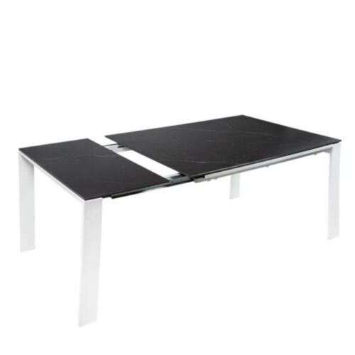 Mesa 140 extensible porcelánico negro y blanco