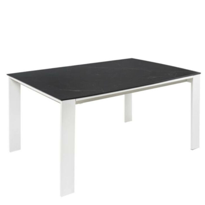 Mesa 140 extensible porcelánico negro y blanco