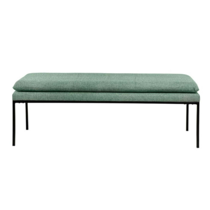 Banqueta menta con pata de metal negro