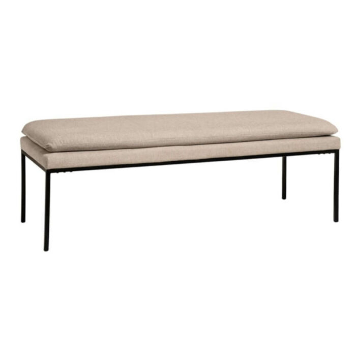 Banqueta beige con pata de metal negro