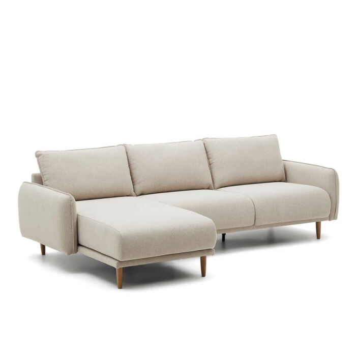 Sofá chaise longue beige 262cm