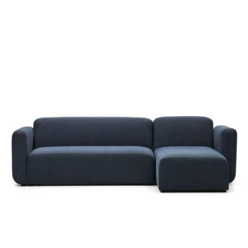 Sofá chaise longue azul 263cm