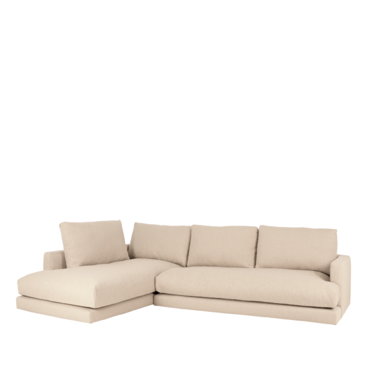 Sofá con chaise longue izquierdo tono beige 275 cm