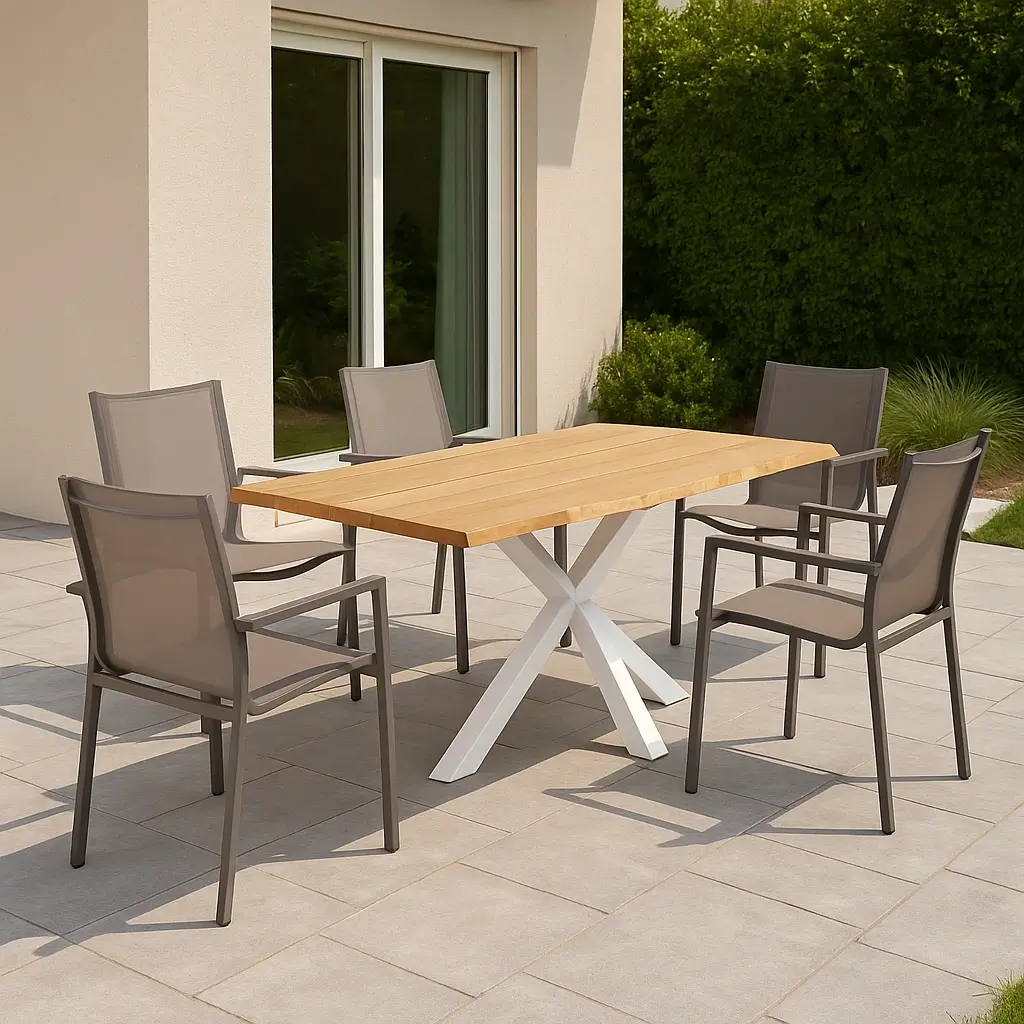 mesa comedor efecto roble