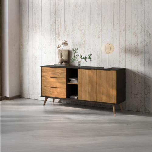 aparador tv pino 165 cm BRISKET negro roble