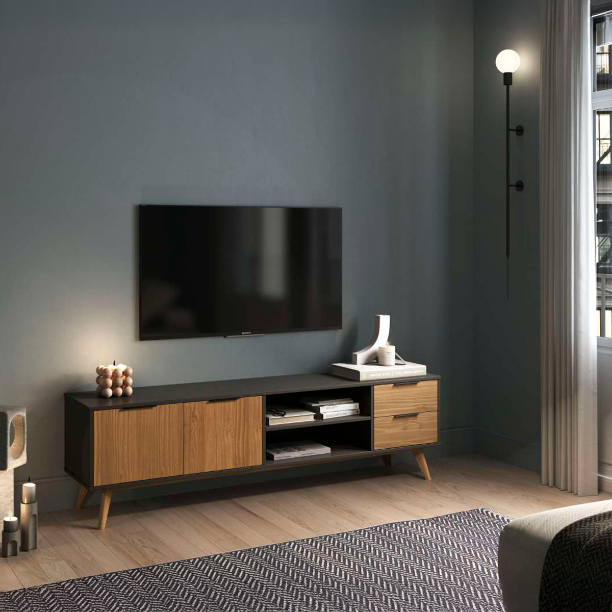 mueble tv pino 180 cm BRISKET