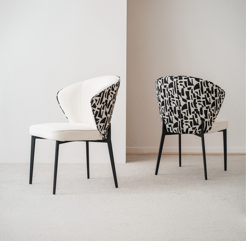 Set 2 sillas Iva texturizado negro