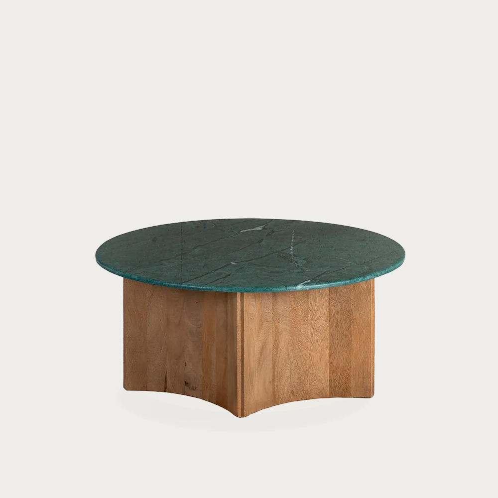 Mesa centro natural - verde marmol 97cm