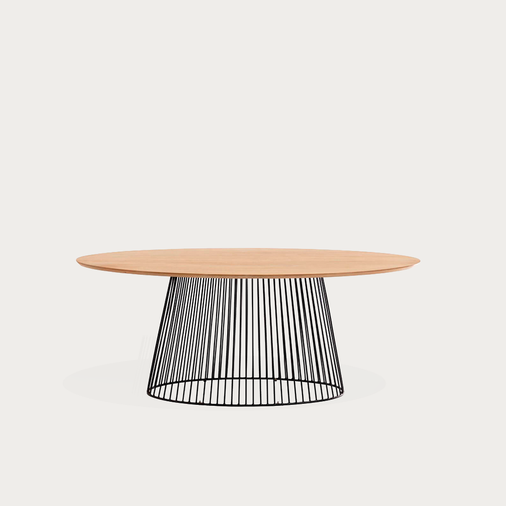 Mesa ovalada madera y acero 200cm