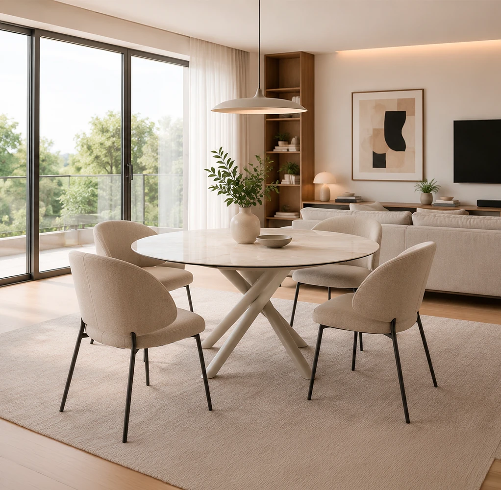 mesa extensible 120(160)cm beig claro