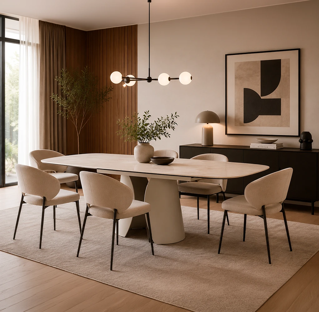 Mesa extensible 180(240)*95cm beige